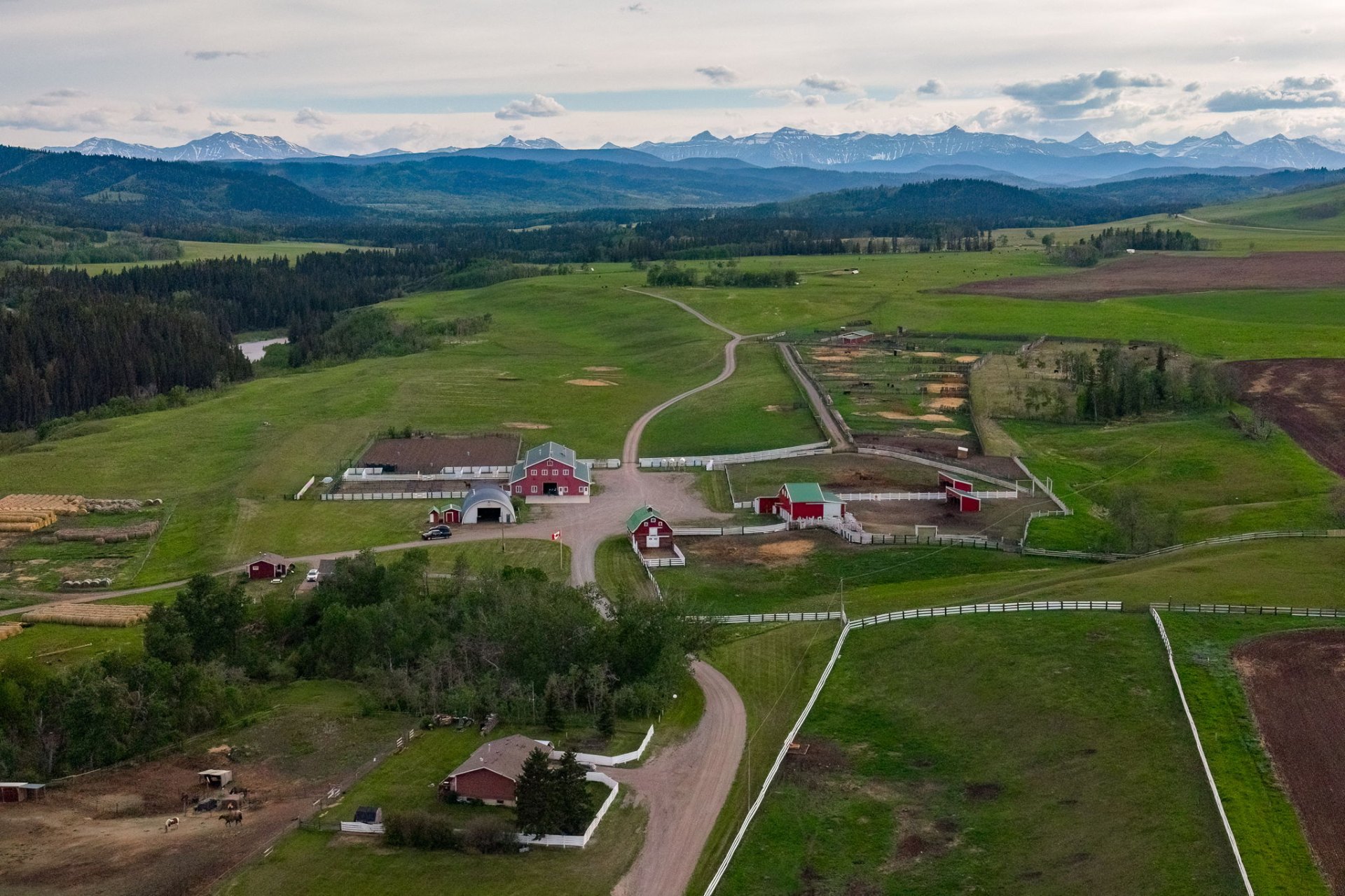Legacy Sky Ranch — Aerial — pasture and mountain vista